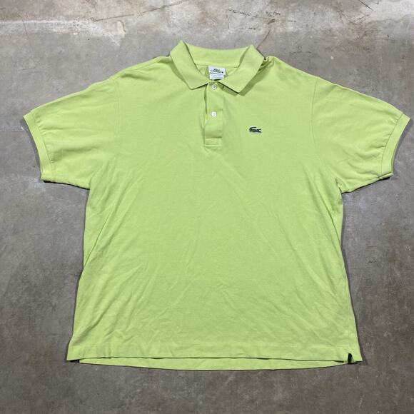 Lacoste Polo Shirt Lime Green Cotton Piqué Classic Fit Short Sleeve Mens 7 XL - Picture 1 of 7